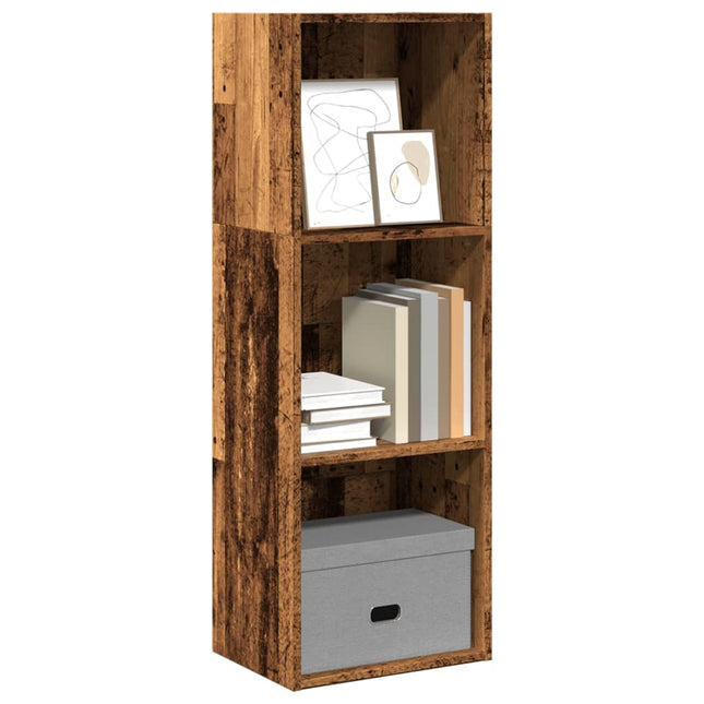 bogreol 40x30x114 cm konstrueret træ antikt træ