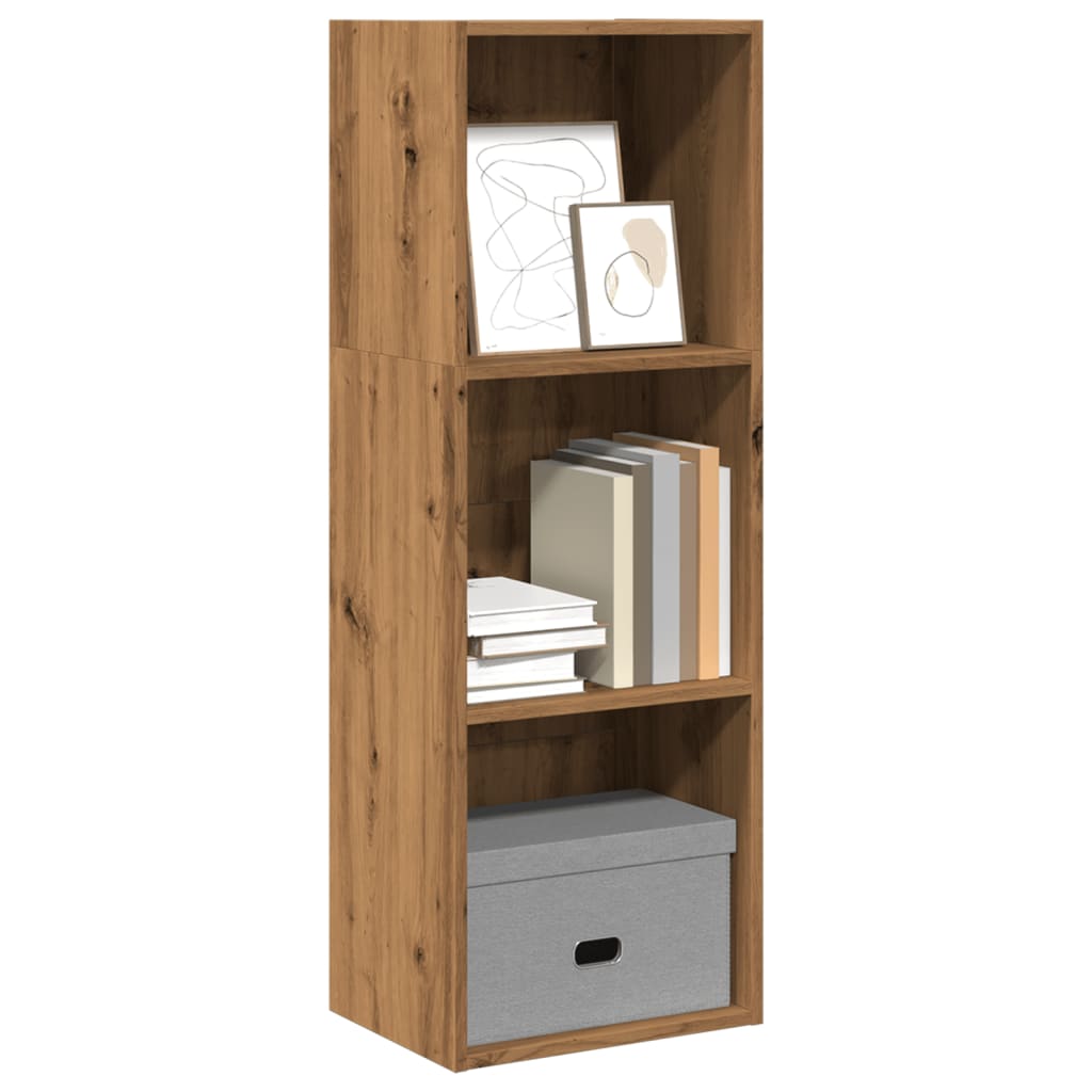 bogreol 40x30x114 cm konstrueret træ egetræsfarve billede