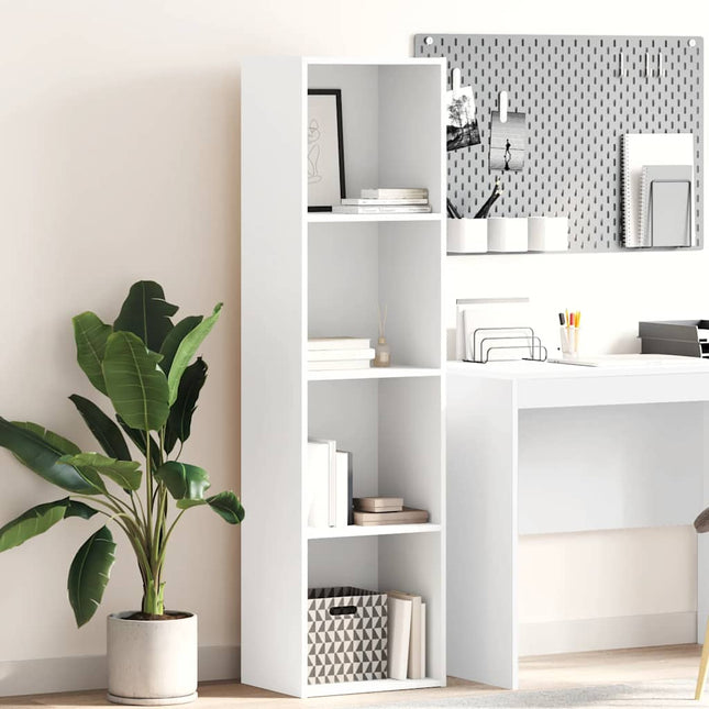 bogreol 40x30x152 cm konstrueret træ hvid