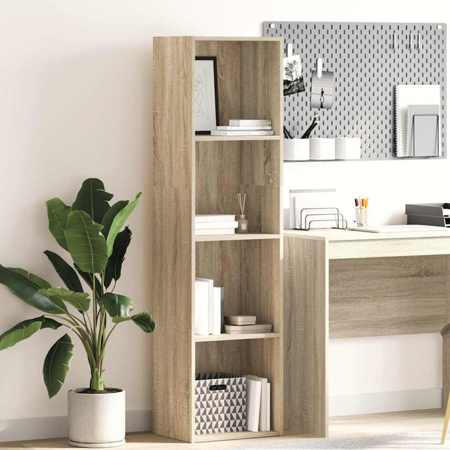 bogreol 40x30x152 cm konstrueret træ sonoma-eg