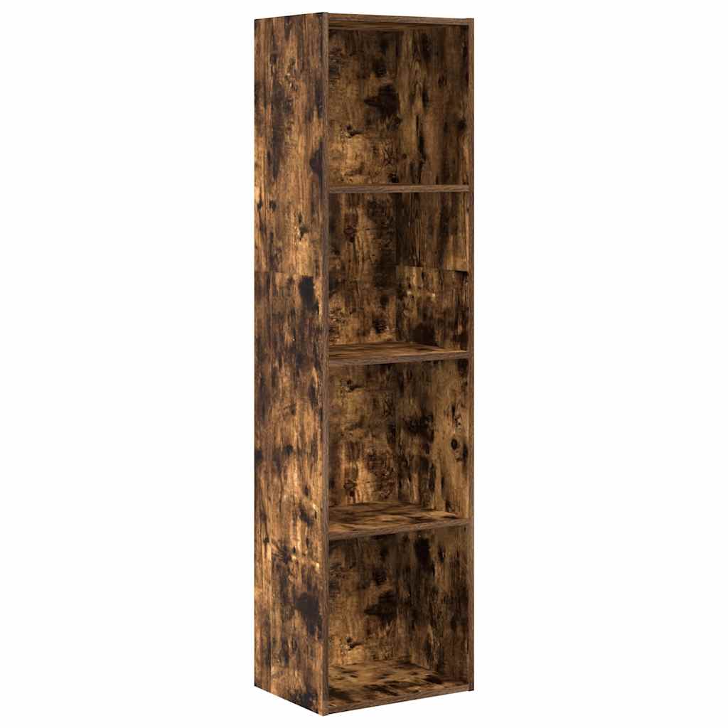 bogreol 40x30x152 cm konstrueret træ røget egetræsfarve billede