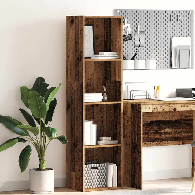 bogreol 40x30x152 cm konstrueret træ gammelt trælook