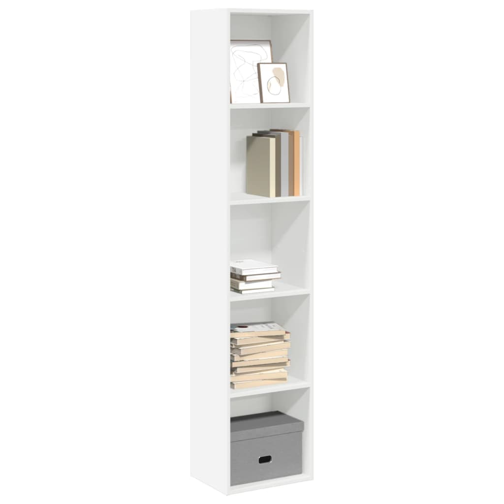 bogskab 40x30x152 cm konstrueret træ hvid billede