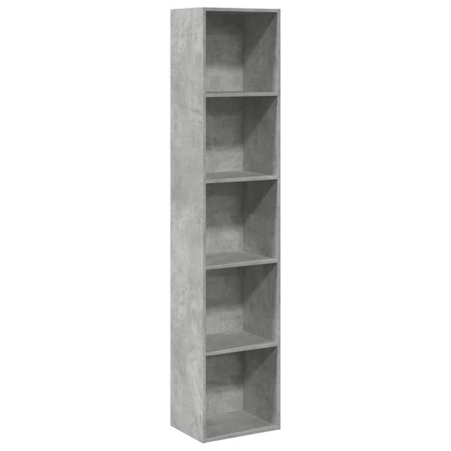 bogreol 40x30x189 cm konstrueret træ betongrå