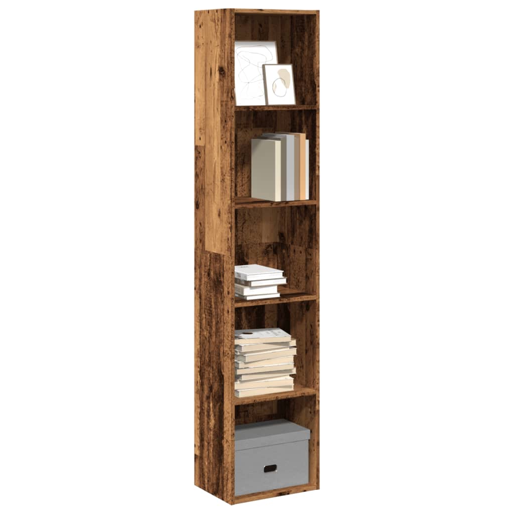 bogreol 40x30x189 cm konstrueret træ gammelt trælook billede
