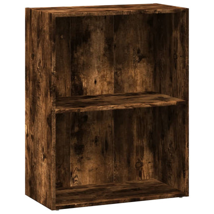 bogreol 60x30x77 cm konstrueret træ røget egetræsfarve