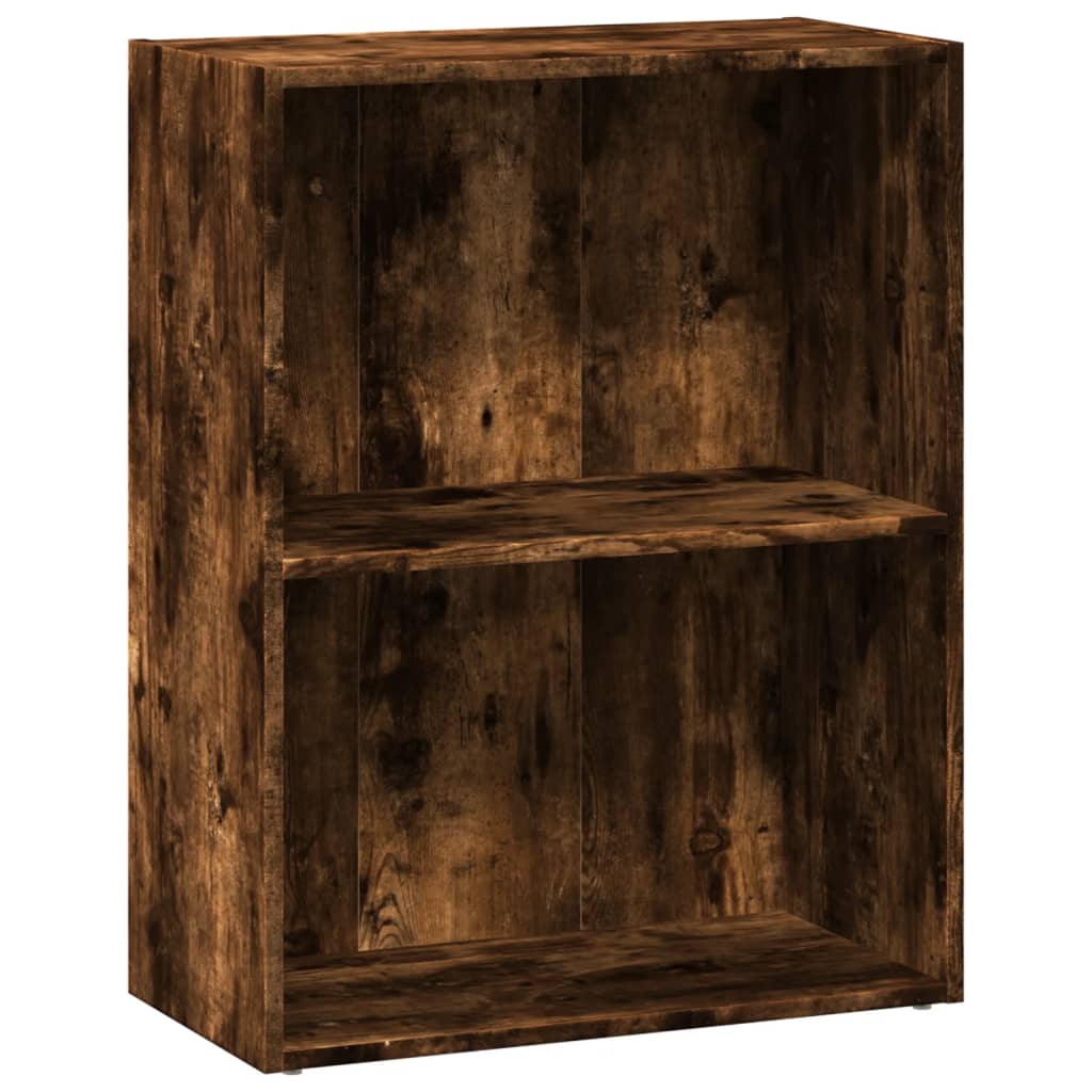 bogreol 60x30x77 cm konstrueret træ røget egetræsfarve billede