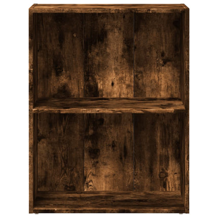 bogreol 60x30x77 cm konstrueret træ røget egetræsfarve