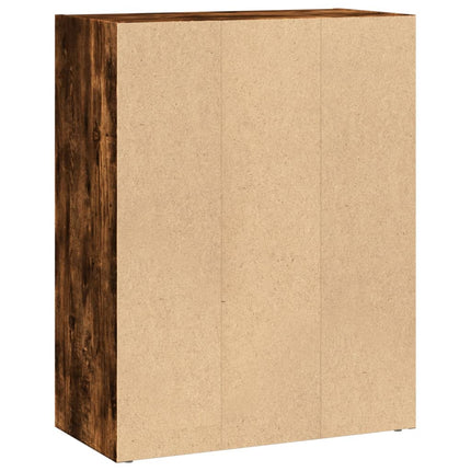 bogreol 60x30x77 cm konstrueret træ røget egetræsfarve