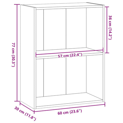bogreol 60x30x77 cm konstrueret træ røget egetræsfarve