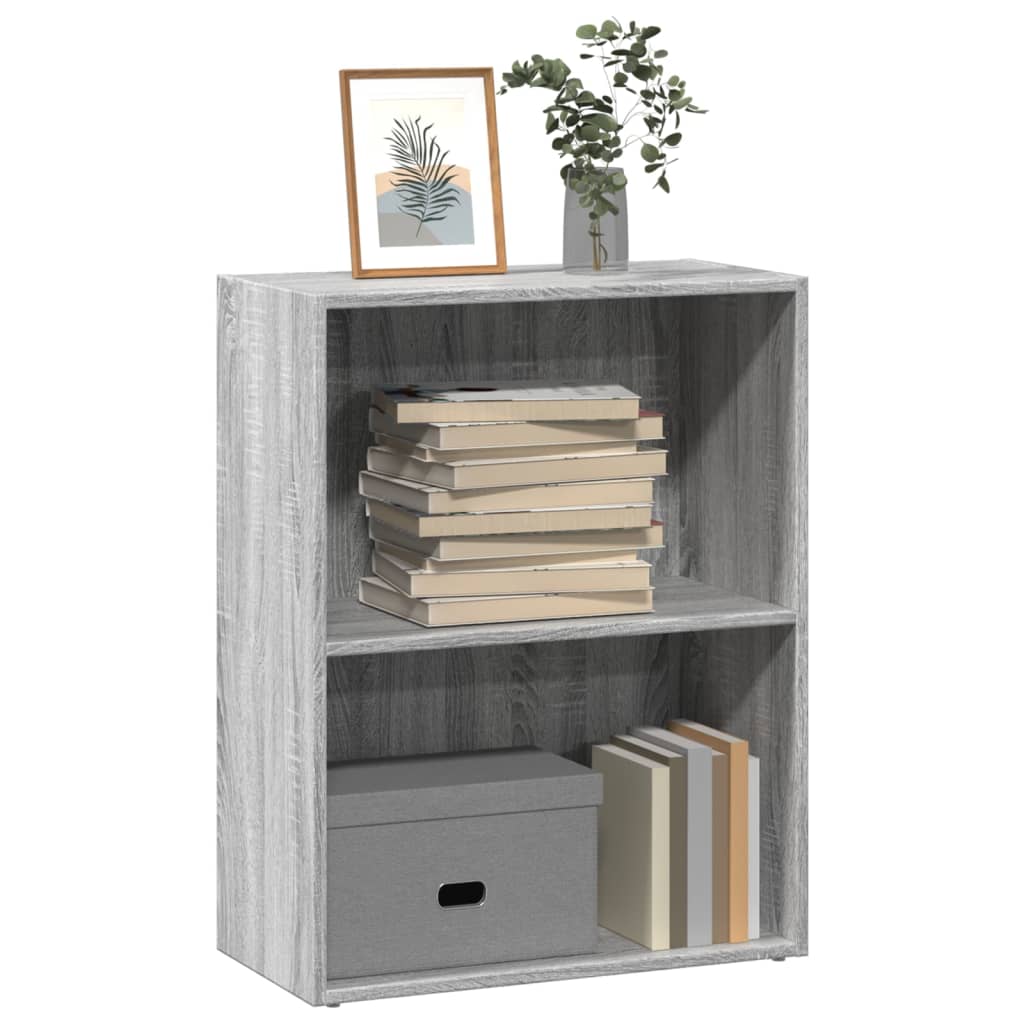 Bogreol 60X30X Konstrueret Træ Grå Sonoma-Eg - 60 cm / 77 cm