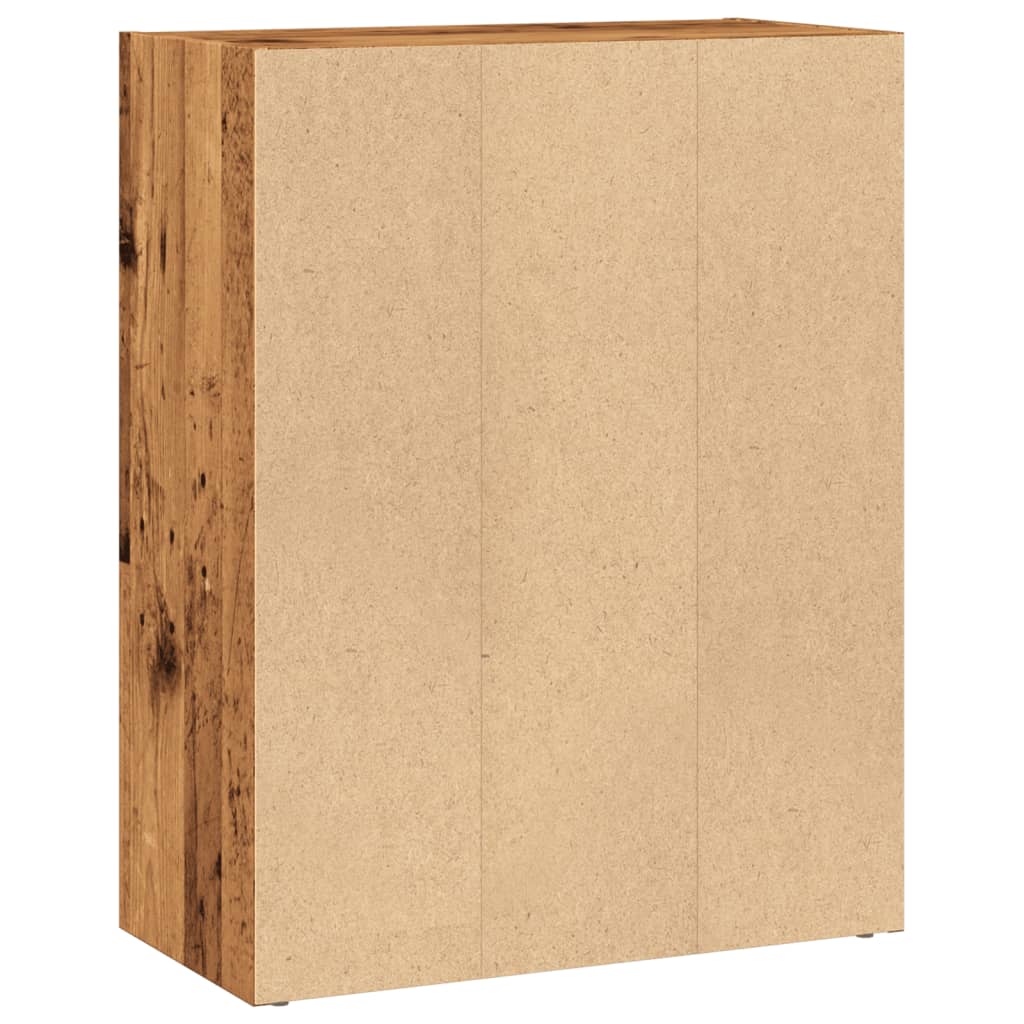 bogreol 60x30x77 cm konstrueret træ gammelt trælook