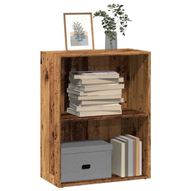 bogreol 60x30x77 cm konstrueret træ gammelt trælook
