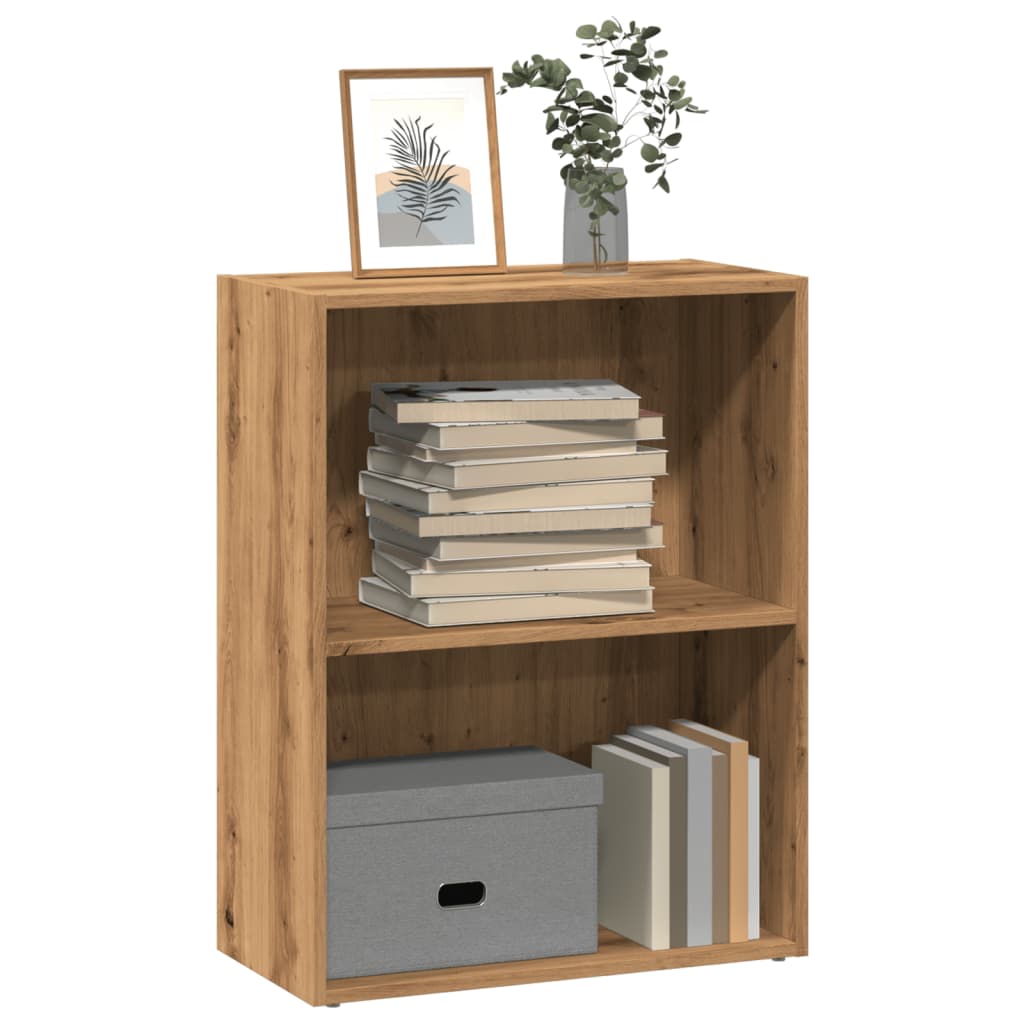 bogreol 60x30x77 cm konstrueret træ egetræsfarve billede