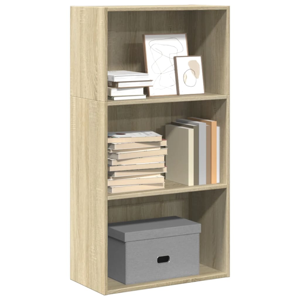 Bogreol 60×30×114 cm i konstrueret træ - sonoma-eg