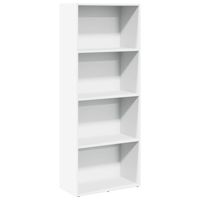 bogreol 60x30x152 cm konstrueret træ hvid