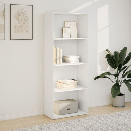 bogreol 60x30x152 cm konstrueret træ hvid