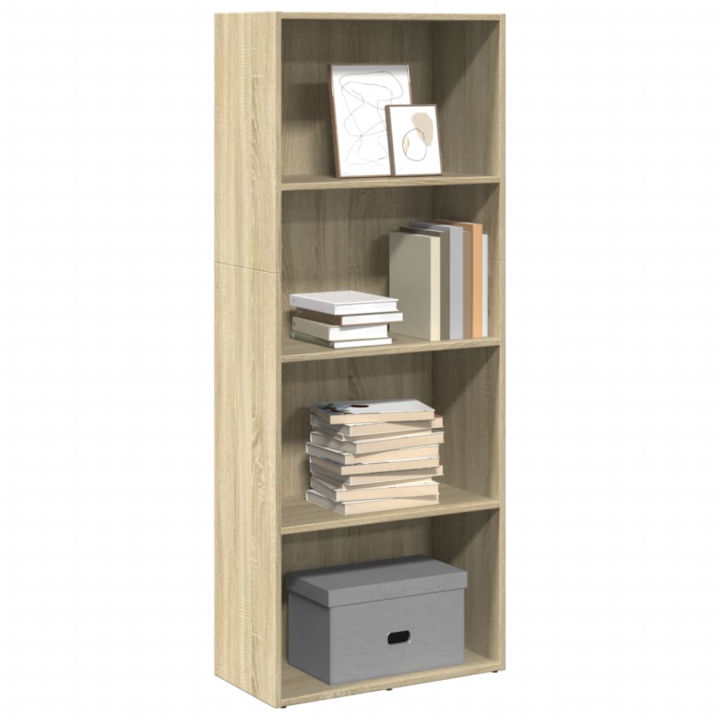 bogreol 60x30x152 cm konstrueret træ sonoma-eg billede