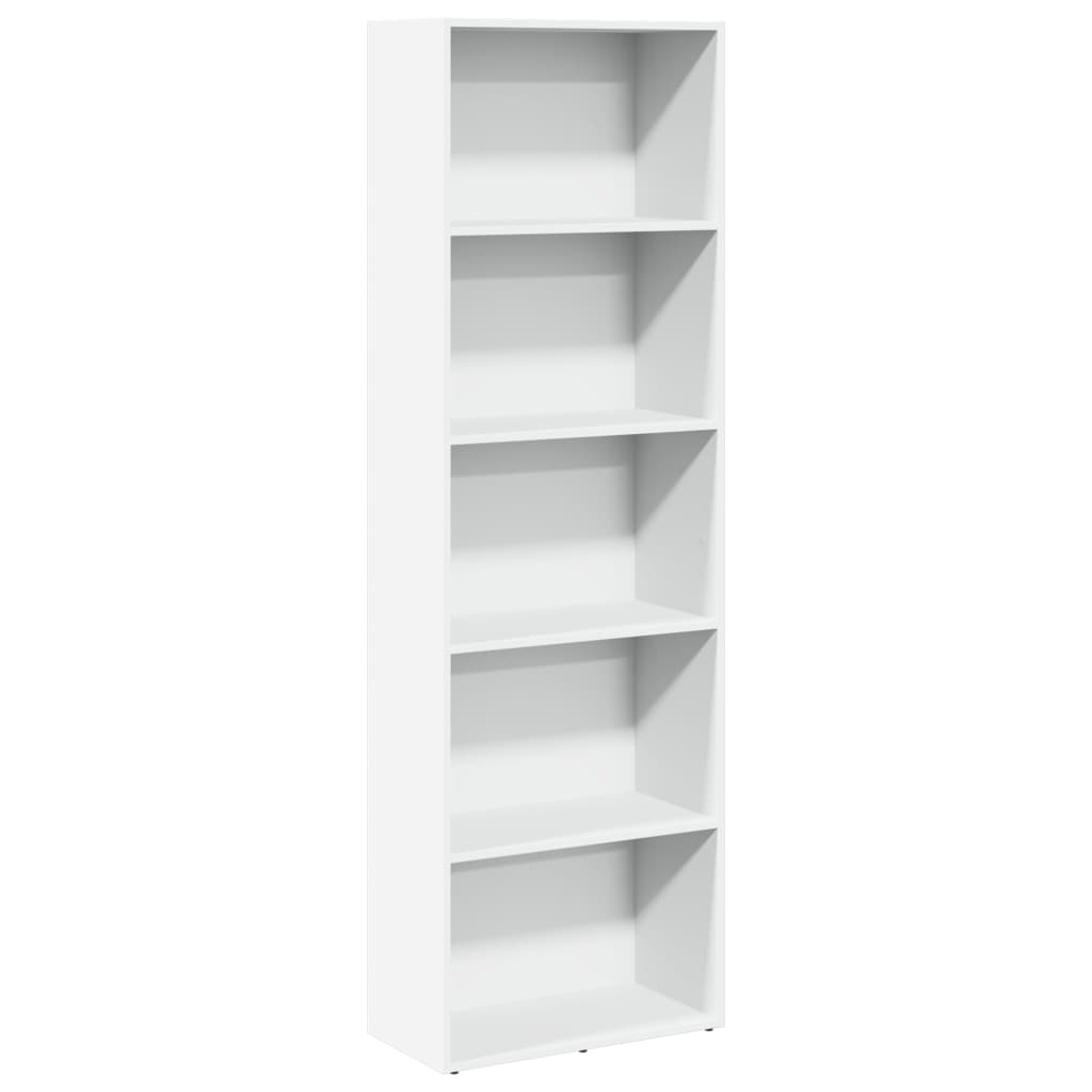 bogreol 60x30x189 cm konstrueret træ hvid billede