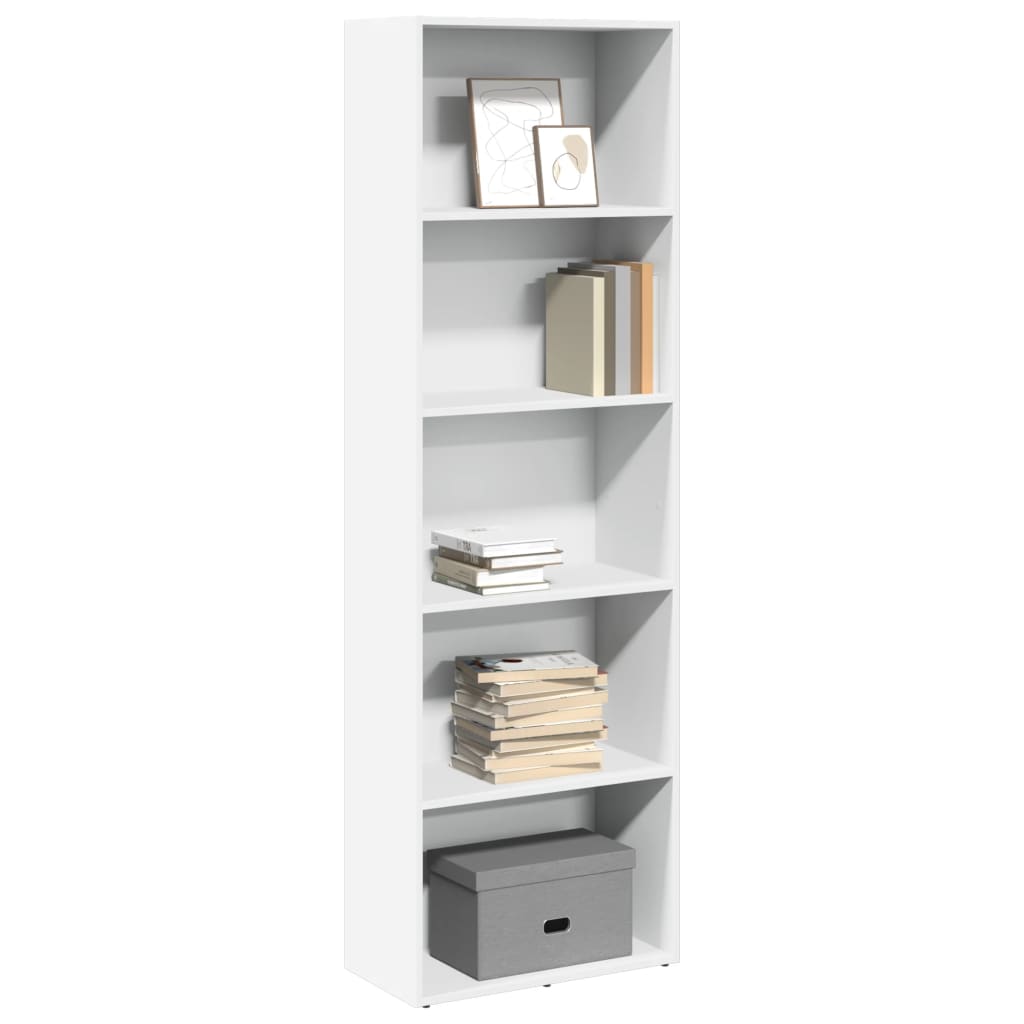 bogreol 60x30x189 cm konstrueret træ hvid billede
