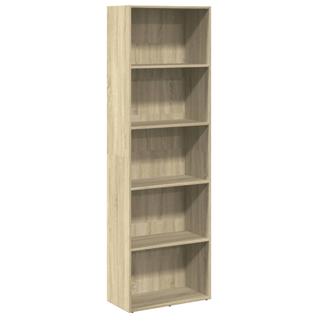 bogreol 60x30x189 cm konstrueret træ sonoma-eg billede
