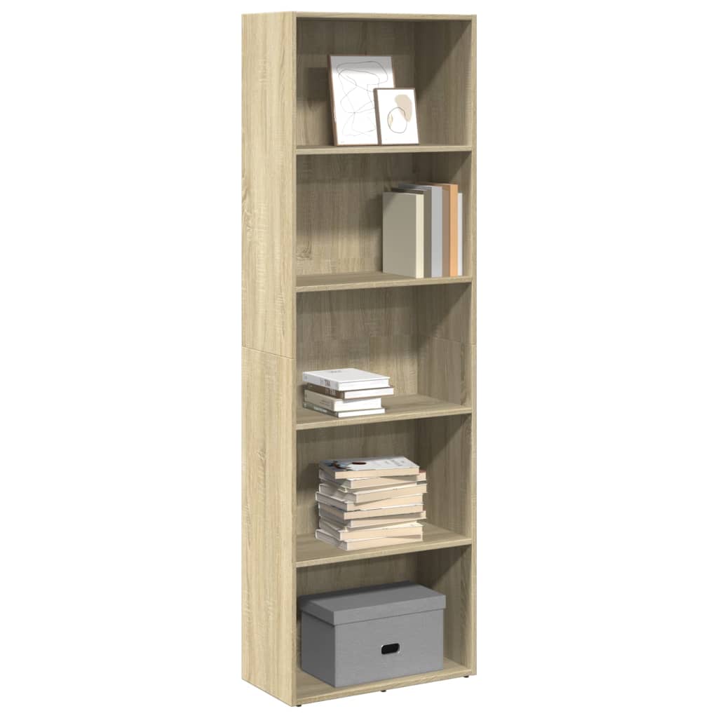 bogreol 60x30x189 cm konstrueret træ sonoma-eg billede