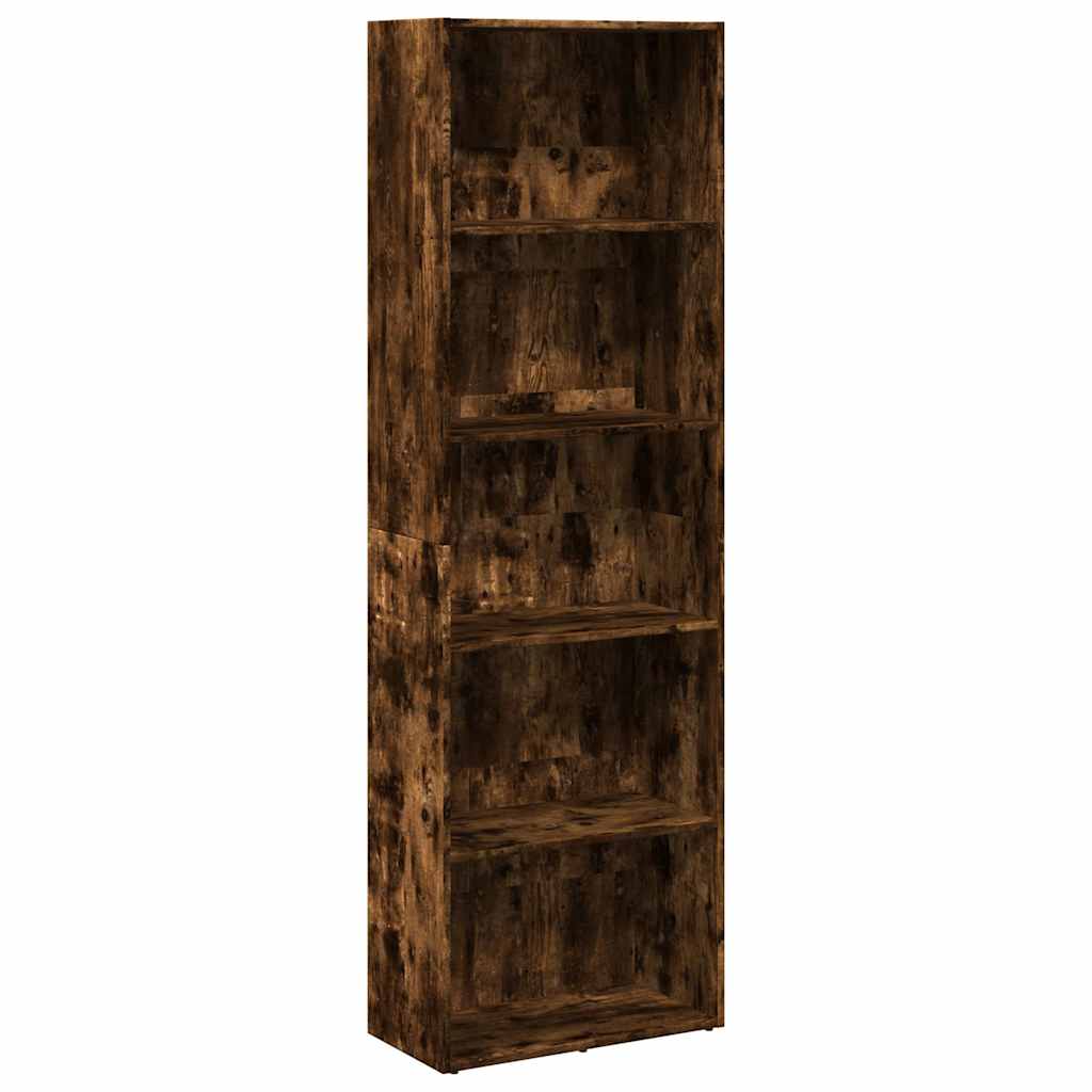 bogreol 60x30x189 cm konstrueret træ røget egetræsfarve billede