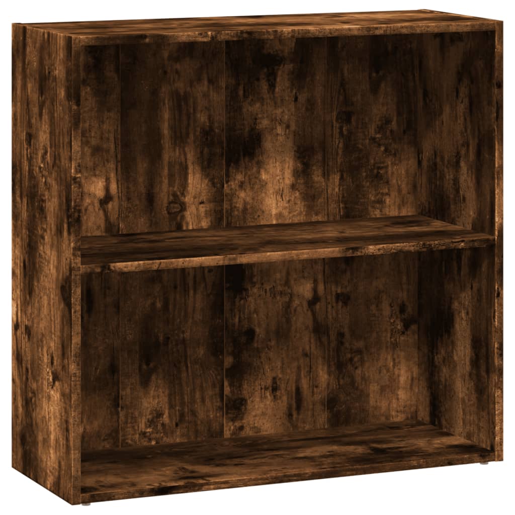 bogreol 80x30x77 cm konstrueret træ røget egetræsfarve billede