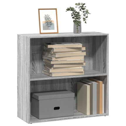 bogreol 80x30x77 cm konstrueret træ grå sonoma-eg
