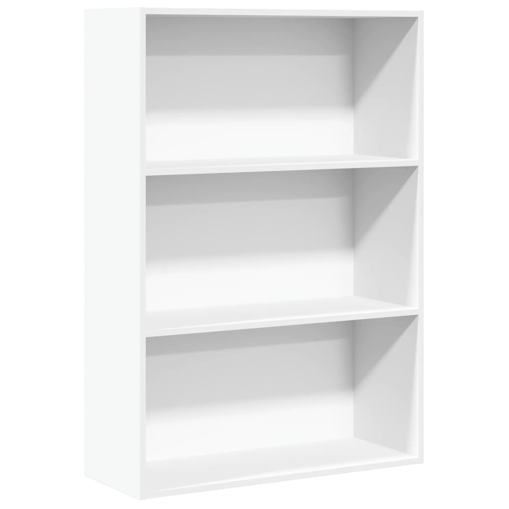 Bogreol 80 × 30 × 114 cm - hvid konstrueret træ