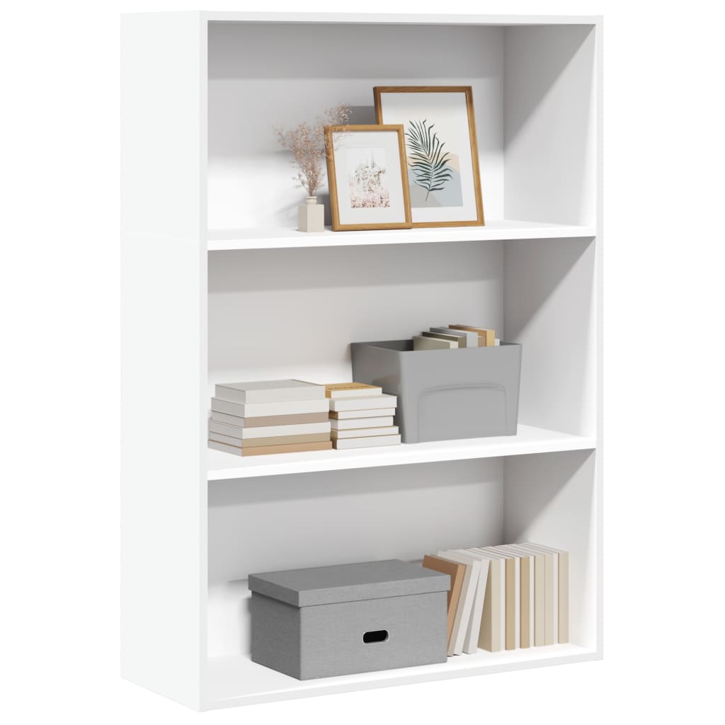 Bogreol 80 × 30 × 114 cm - hvid konstrueret træ