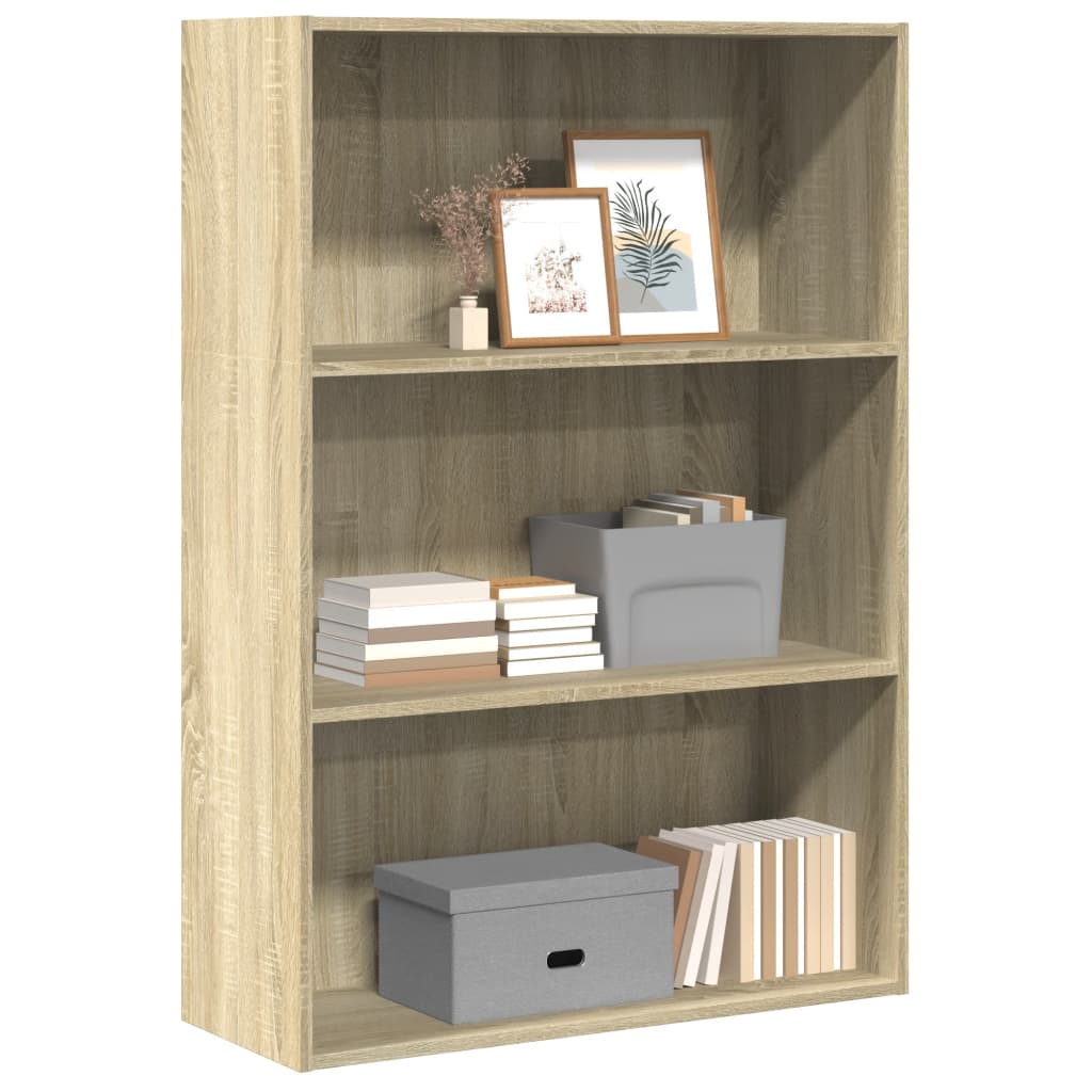 Bogreol i konstrueret træ 80×30×114 cm - sonoma-eg