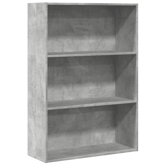 bogreol 80x30x114 cm konstrueret træ betongrå