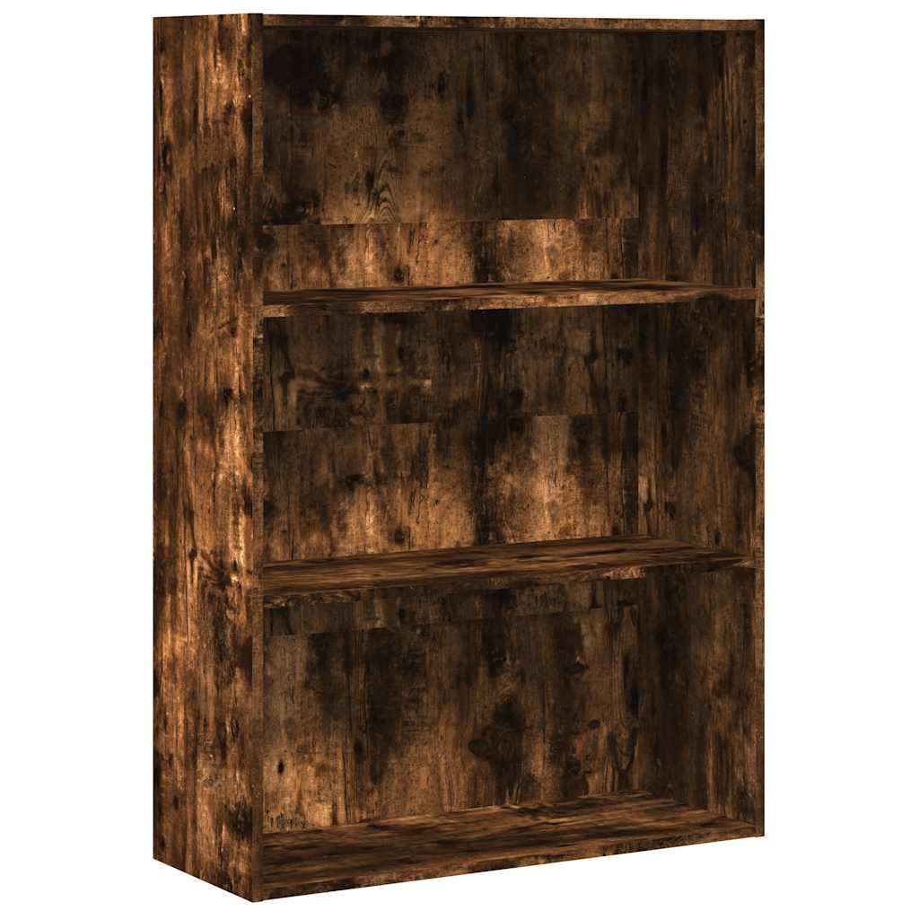 bogreol 80x30x114 cm konstrueret træ røget egetræsfarve billede