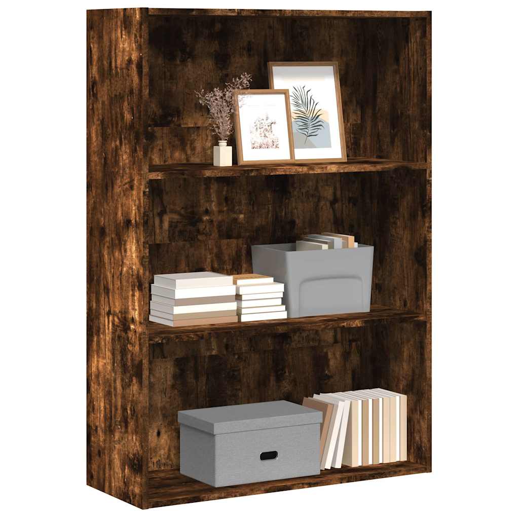 bogreol 80x30x114 cm konstrueret træ røget egetræsfarve billede