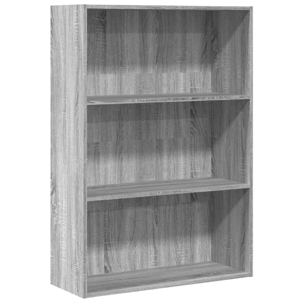 bogreol 80x30x114 cm konstrueret træ grå sonoma-eg billede