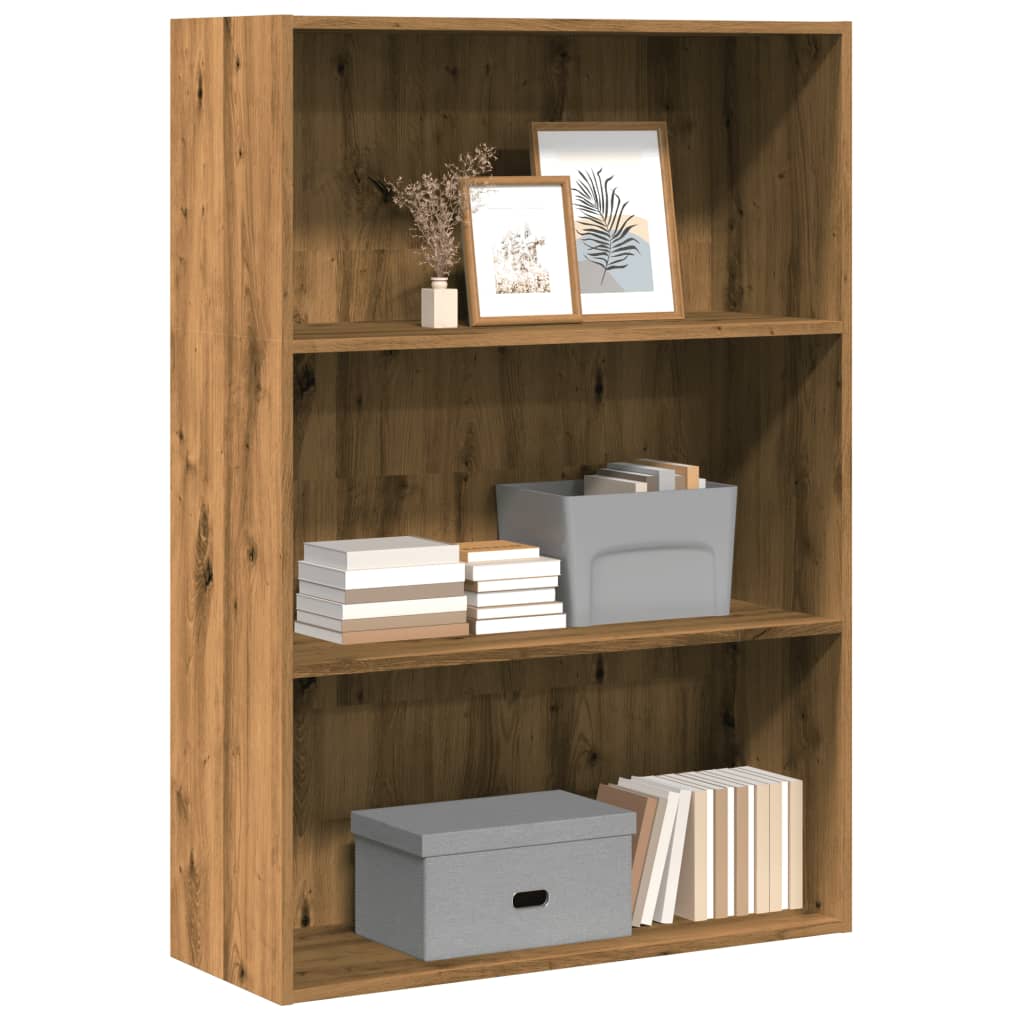 bogreol 80x30x114 cm konstrueret træ gammelt eg billede