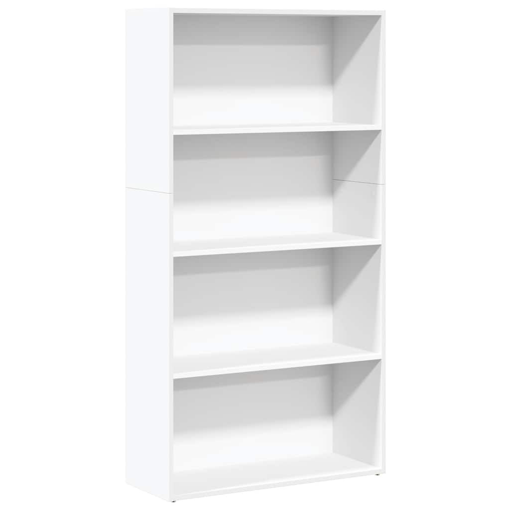 Bogreol 80×30×152 cm - konstrueret træ, hvid