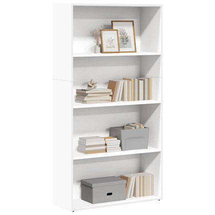 bogreol 80x30x152 cm konstrueret træ hvid