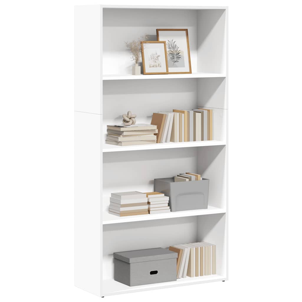 bogreol 80x30x152 cm konstrueret træ hvid billede