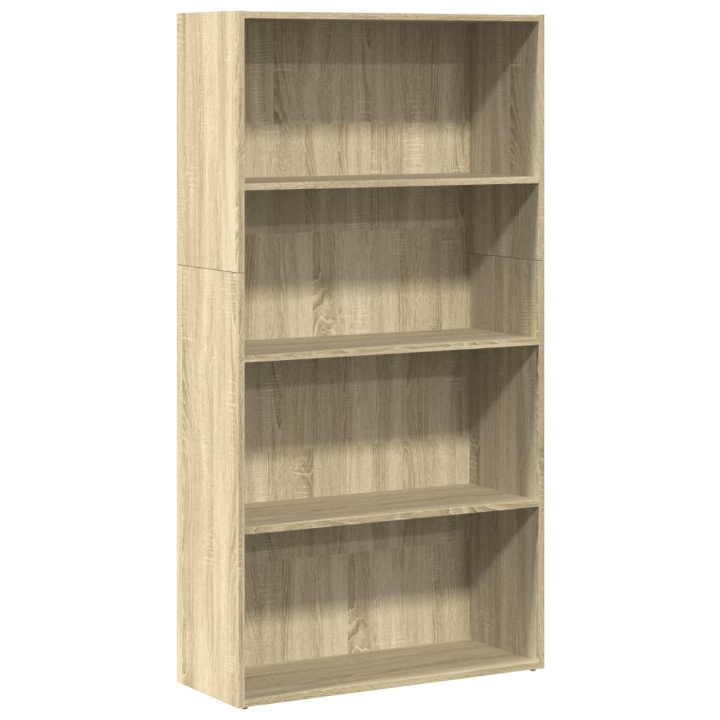 bogreol 80x30x152 cm konstrueret træ sonoma-eg billede