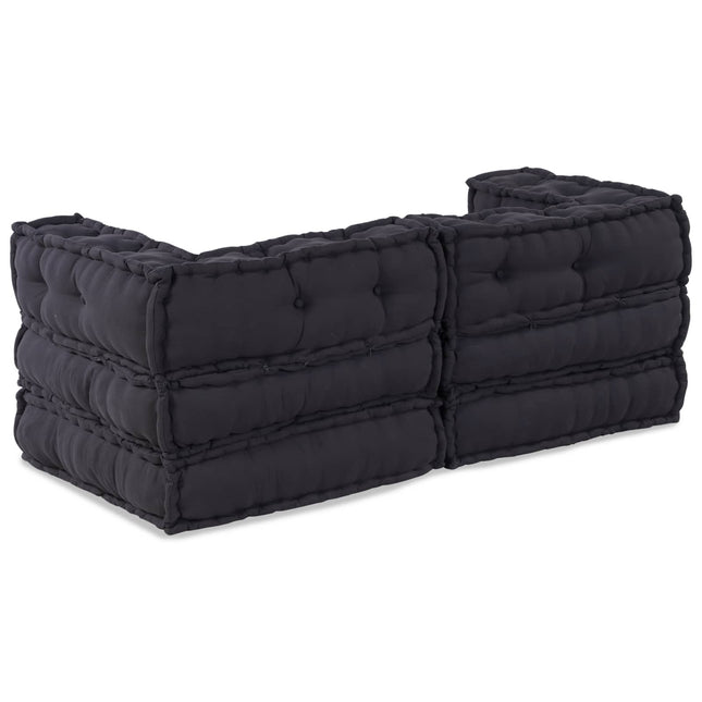 Modulssofa Enhed 2 pcs Antracit 140 x 70 x 56 cm Stof