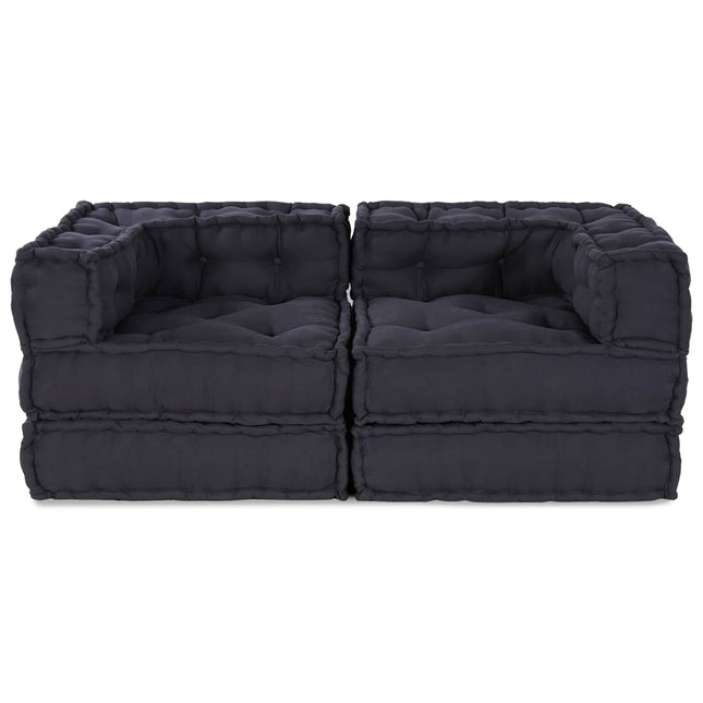 Modulssofa Enhed 2 pcs Antracit 140 x 70 x 56 cm Stof
