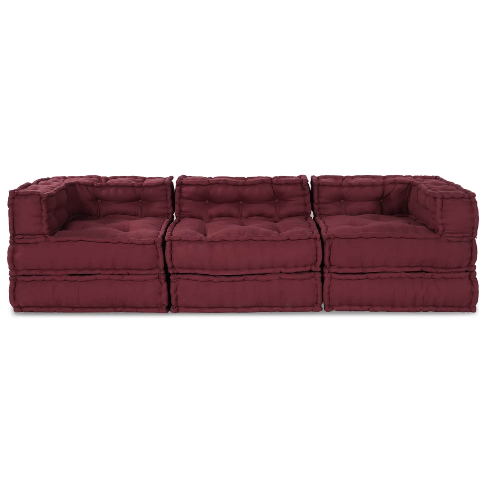 Modulssofa Enhed 3 pcs Bordeaux Stof