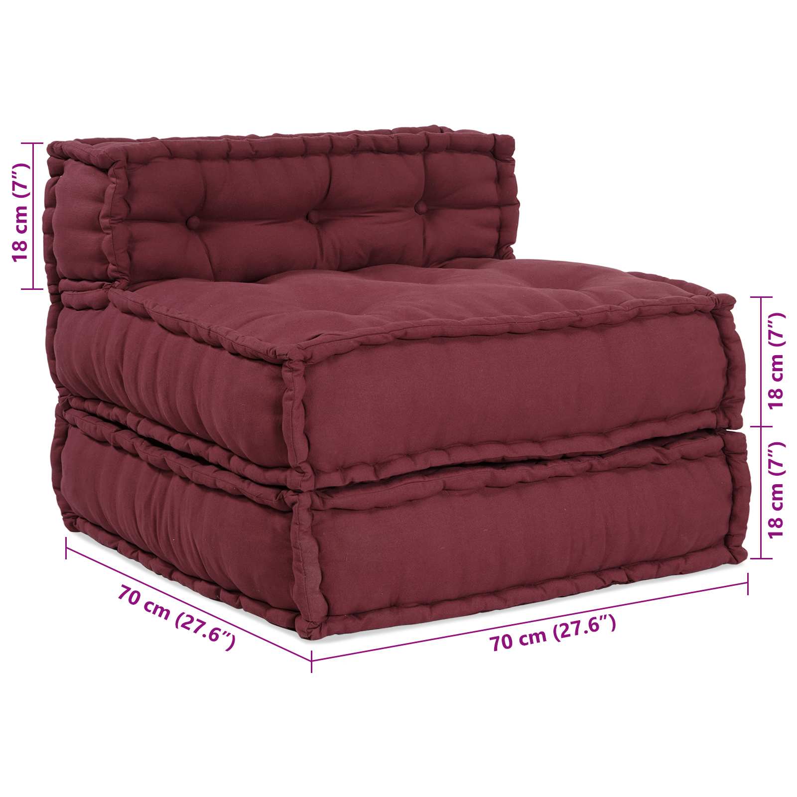 Modulssofa Enhed 4 pcs Bordeaux Stof