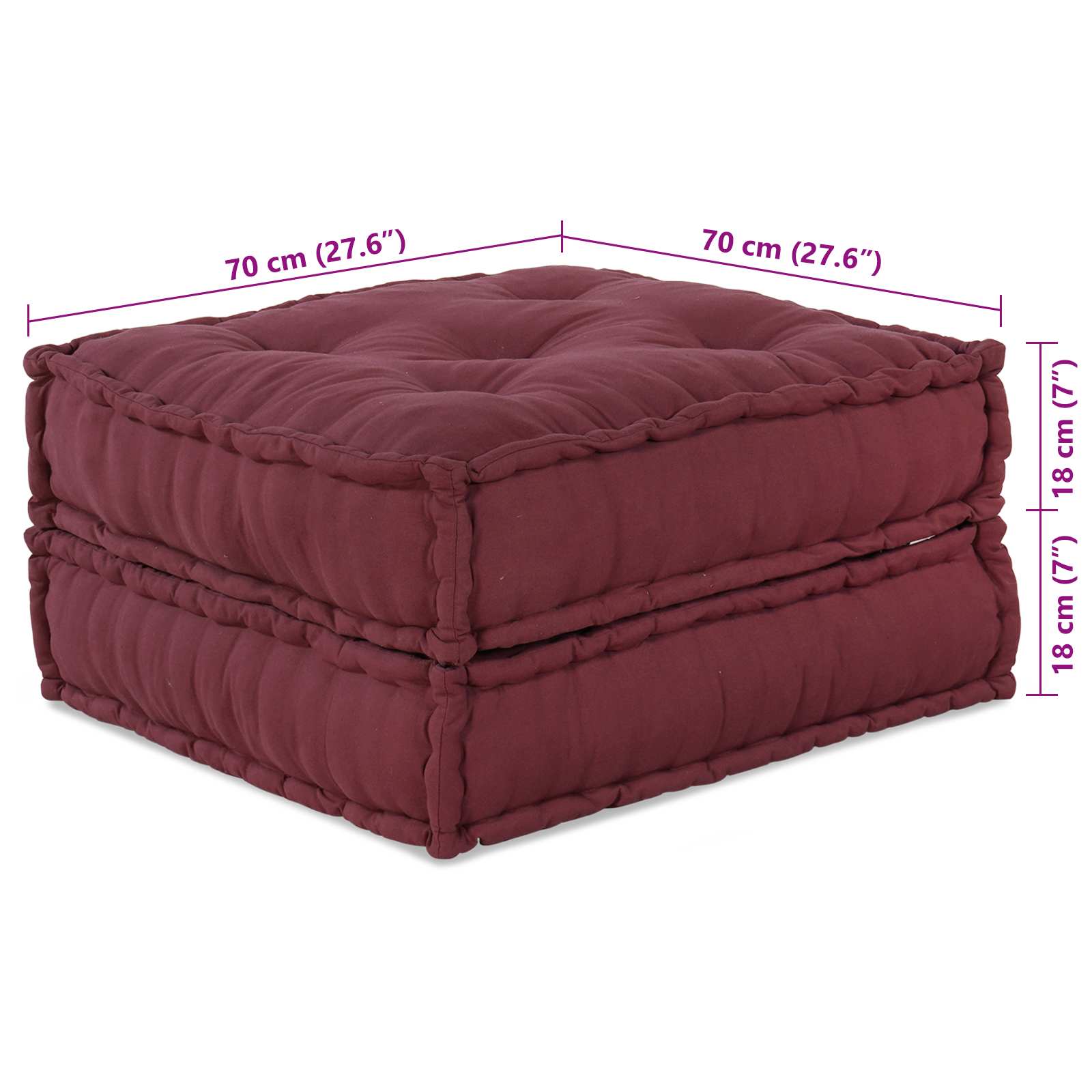 Modulssofa Enhed 2 pcs Bordeaux 140 x 70 x 36 cm Stof