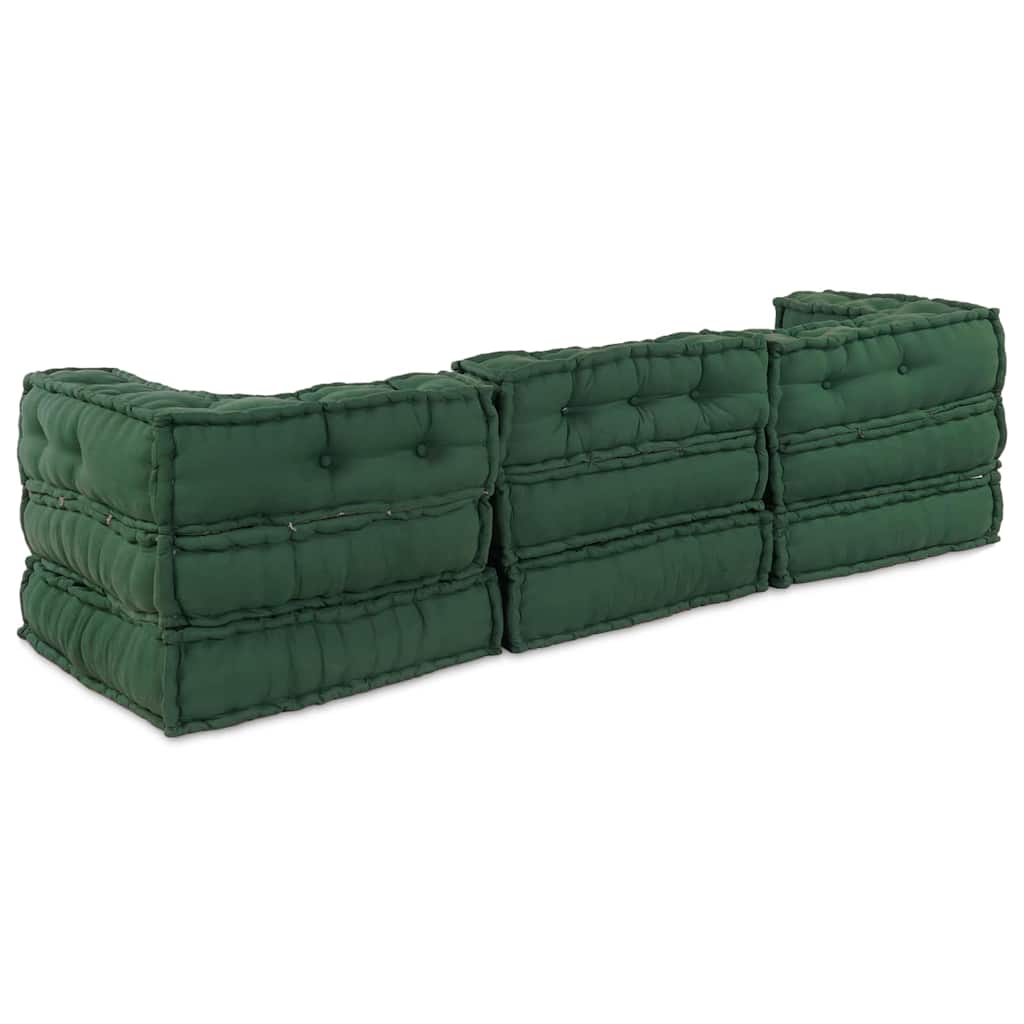 Modulssofa Enhed 3 pcs Grøn Stof