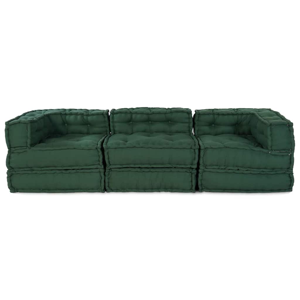 Modulssofa Enhed 3 pcs Grøn Stof