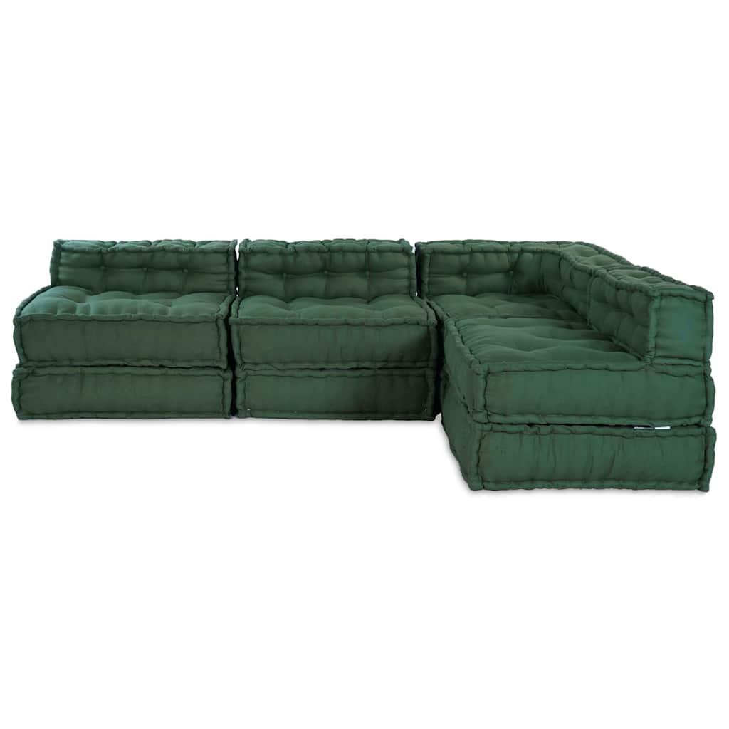 Modulssofa Enhed 4 pcs Grøn Stof
