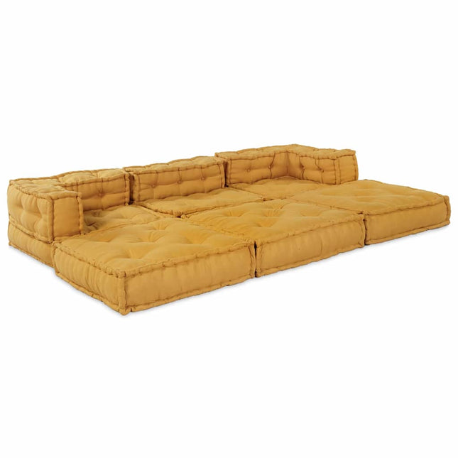 Modulssofa Enhed 2 stk. Stof Gul 140 x 70 x 56 cm
